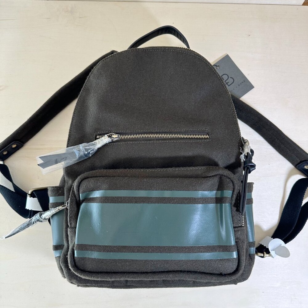 NWT Porter + Bond Otis Wool Backpack Olive Drab Green Men's Back to School